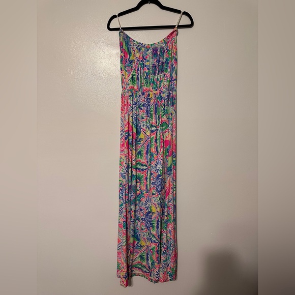 Lilly Pulitzer Marlisa Strapless Maxi Dress in Dancing on the Deck Print Medium - Picture 7 of 7